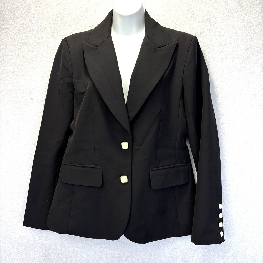 Alexia Admor Blazer Suit Jacket Womens 10‎ Black Tailored Classic Square Button